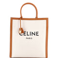 Vertical Cabas Tote Canvas with Leather Large