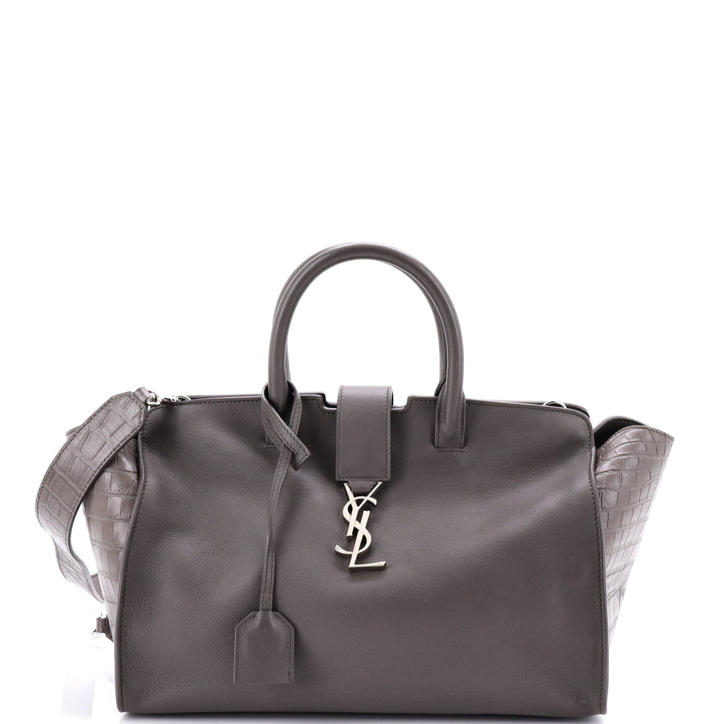 Monogram Cabas Downtown Leather with Crocodile Embossed Leather Small