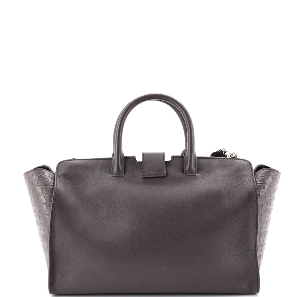 Monogram Cabas Downtown Leather with Crocodile Embossed Leather Small