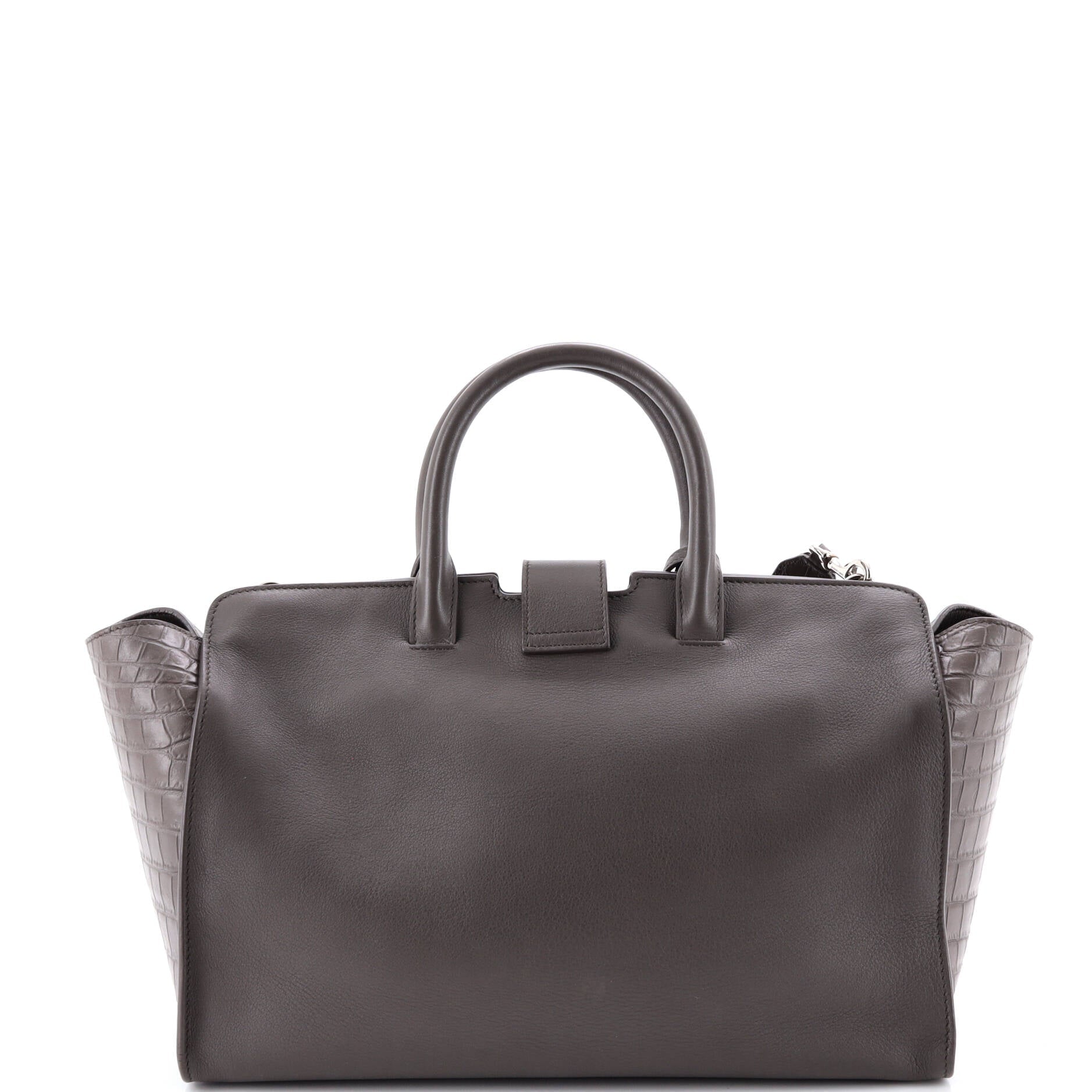 Monogram Cabas Downtown Leather with Crocodile Embossed Leather Small