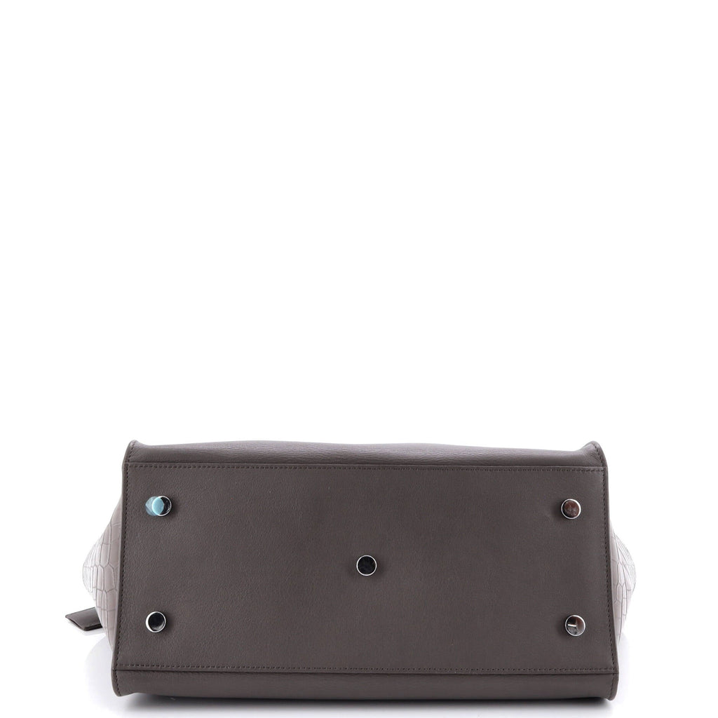 Monogram Cabas Downtown Leather with Crocodile Embossed Leather Small
