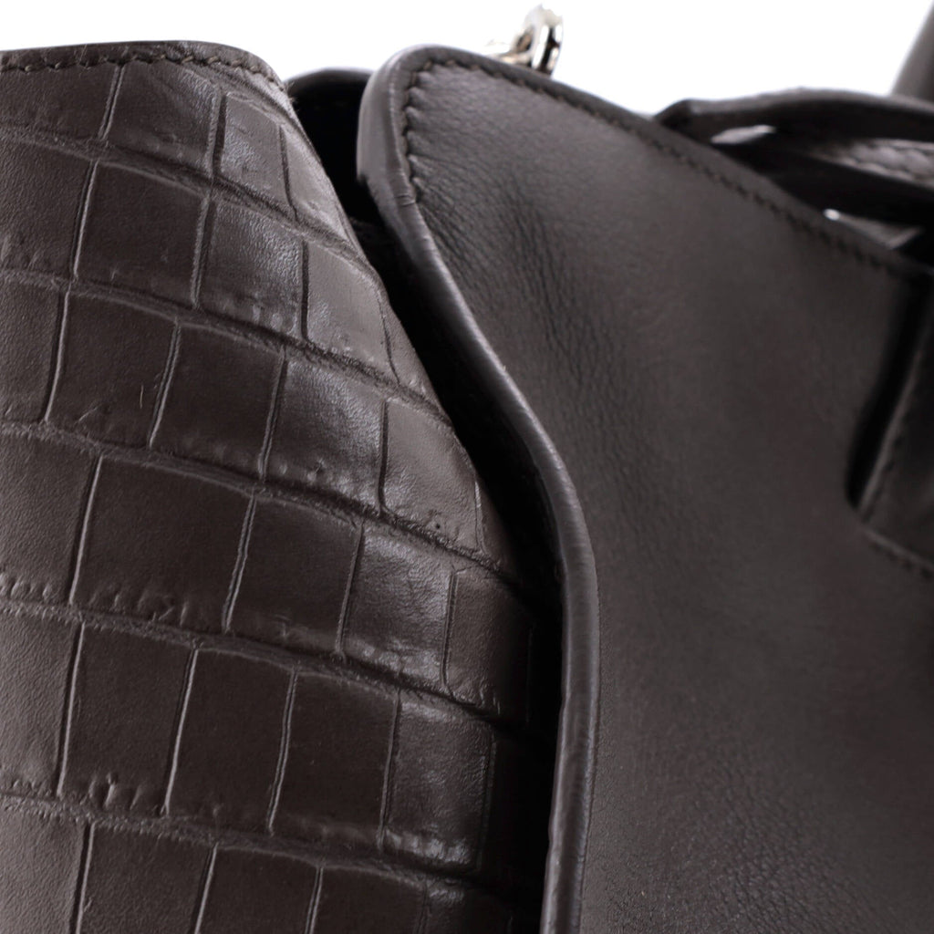 Monogram Cabas Downtown Leather with Crocodile Embossed Leather Small