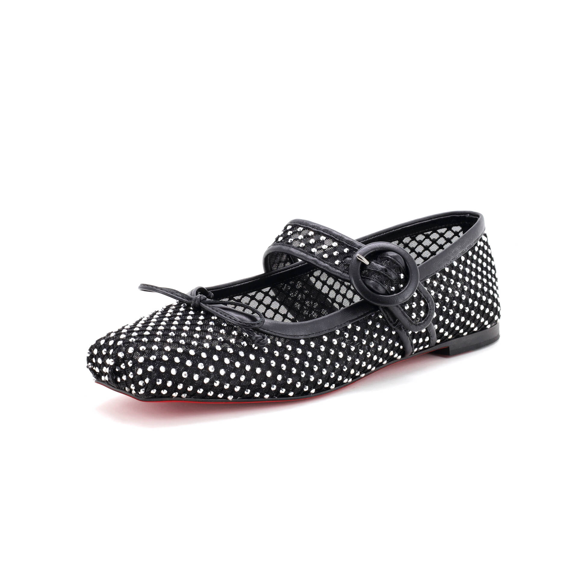 Women's Mamastrapitina Mary Jane Flats Crystal Embellished Mesh