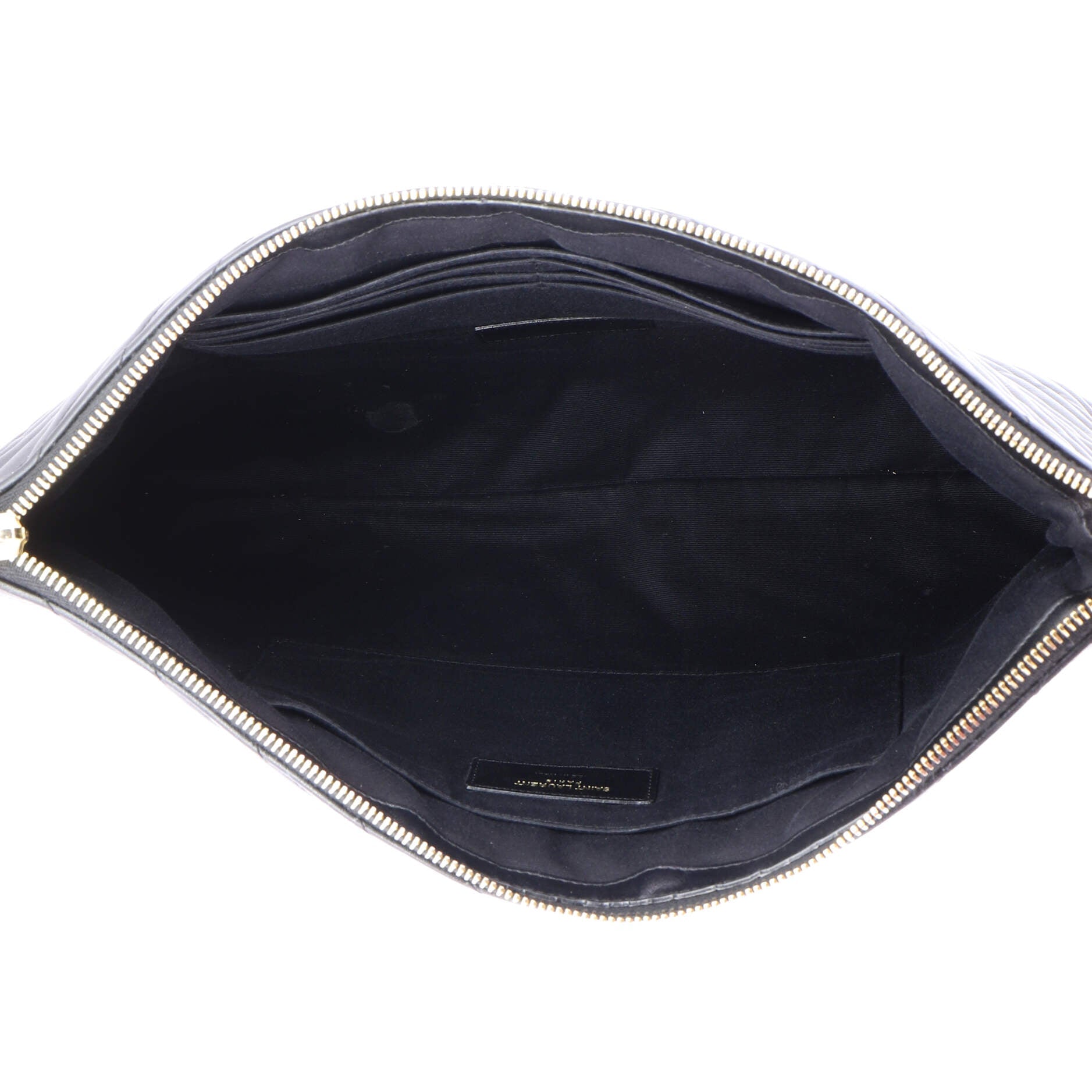 Classic Monogram Wristlet Pouch Matelasse Chevron Leather Large
