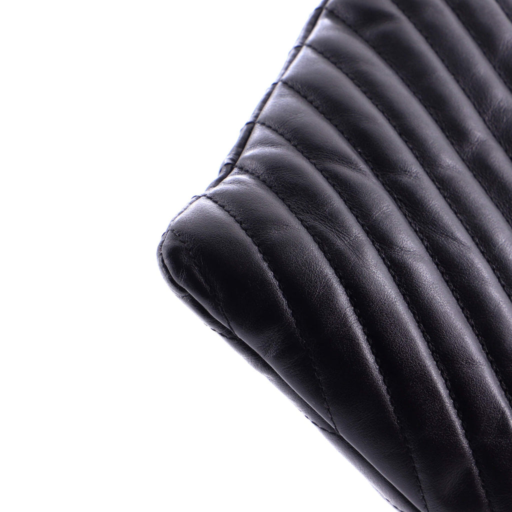 Classic Monogram Wristlet Pouch Matelasse Chevron Leather Large