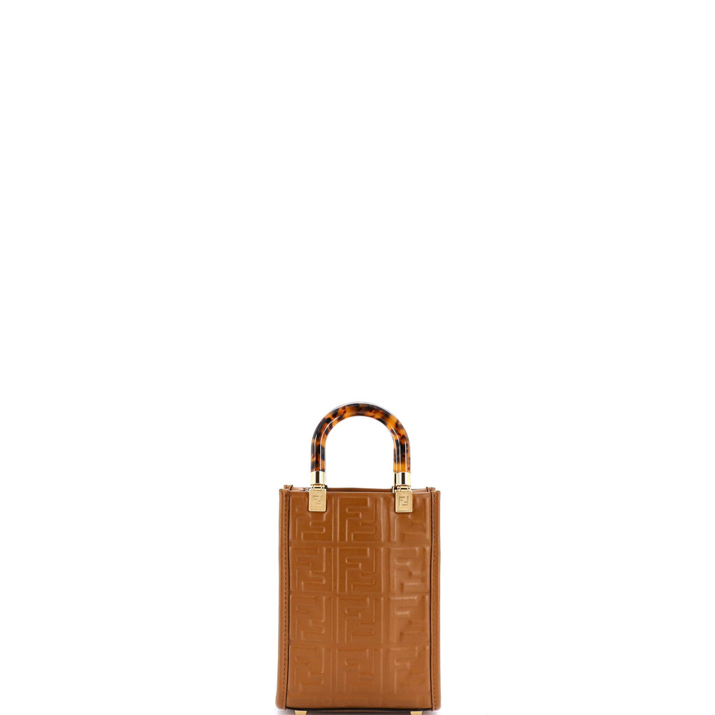 Sunshine Shopper Tote Zucca Embossed Leather Mini