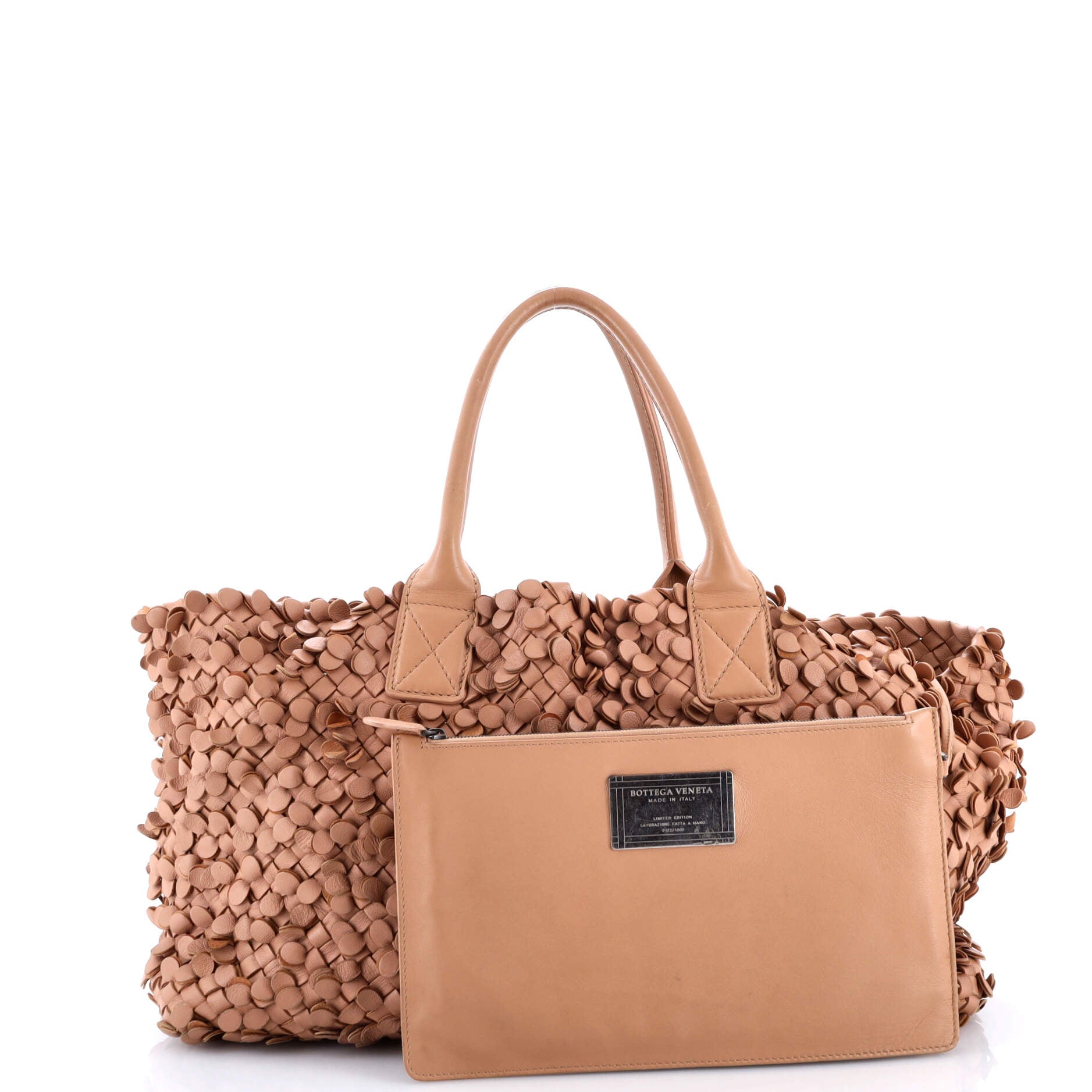 Poussin Paillettes Cabat Handbag Intrecciato Nappa Large