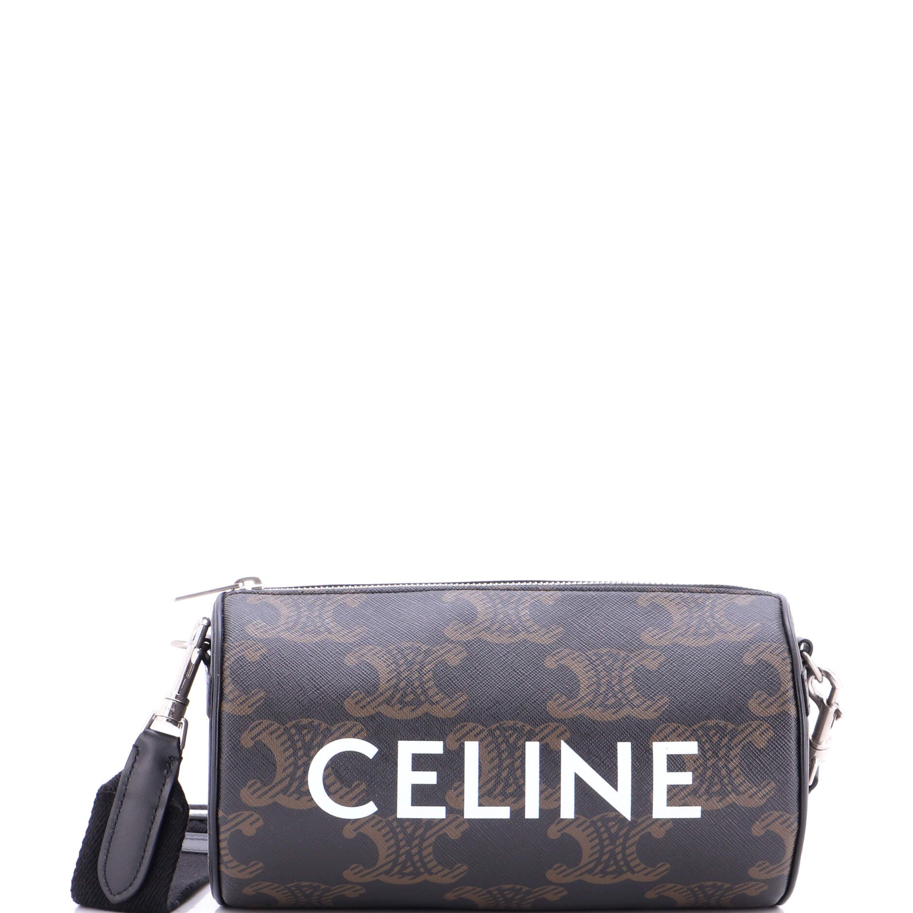 Logo Cylinder Bag Triomphe Coated Canva