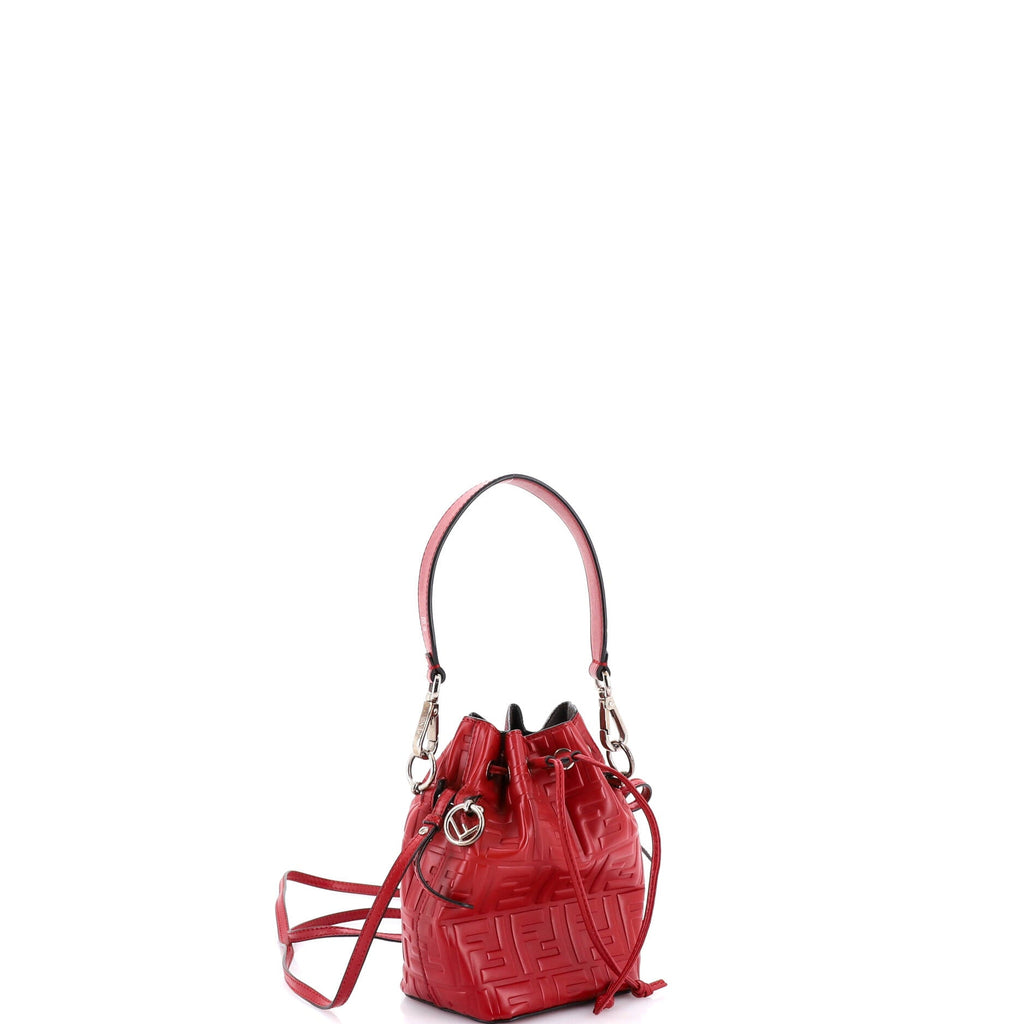 Mon Tresor Bucket Bag Zucca Embossed Leather Mini