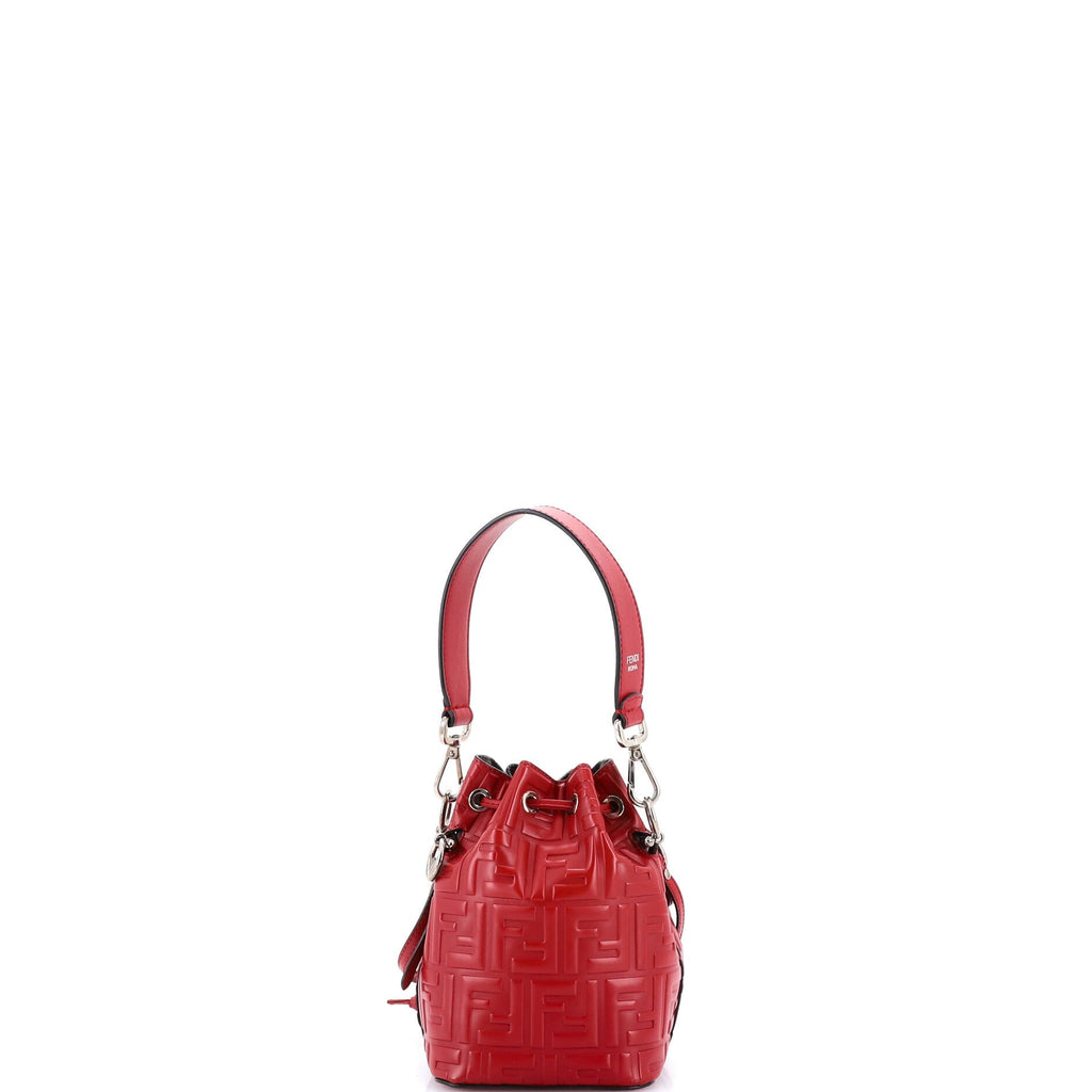 Mon Tresor Bucket Bag Zucca Embossed Leather Mini