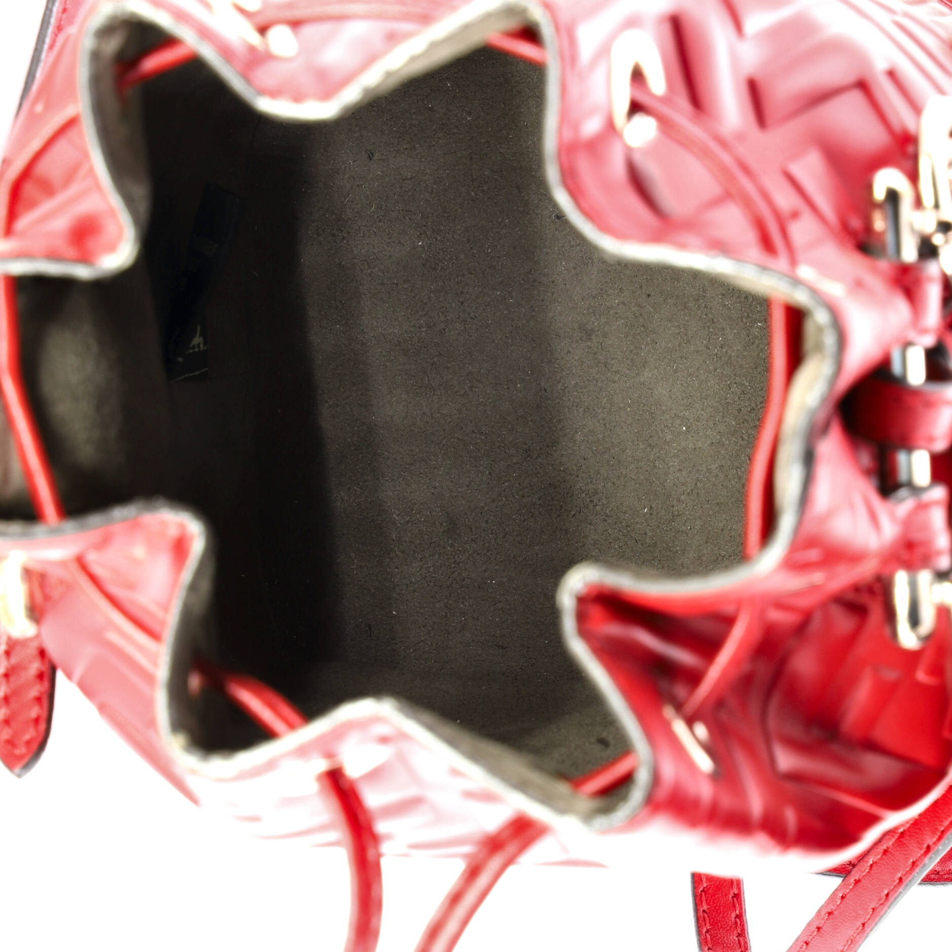 Mon Tresor Bucket Bag Zucca Embossed Leather Mini
