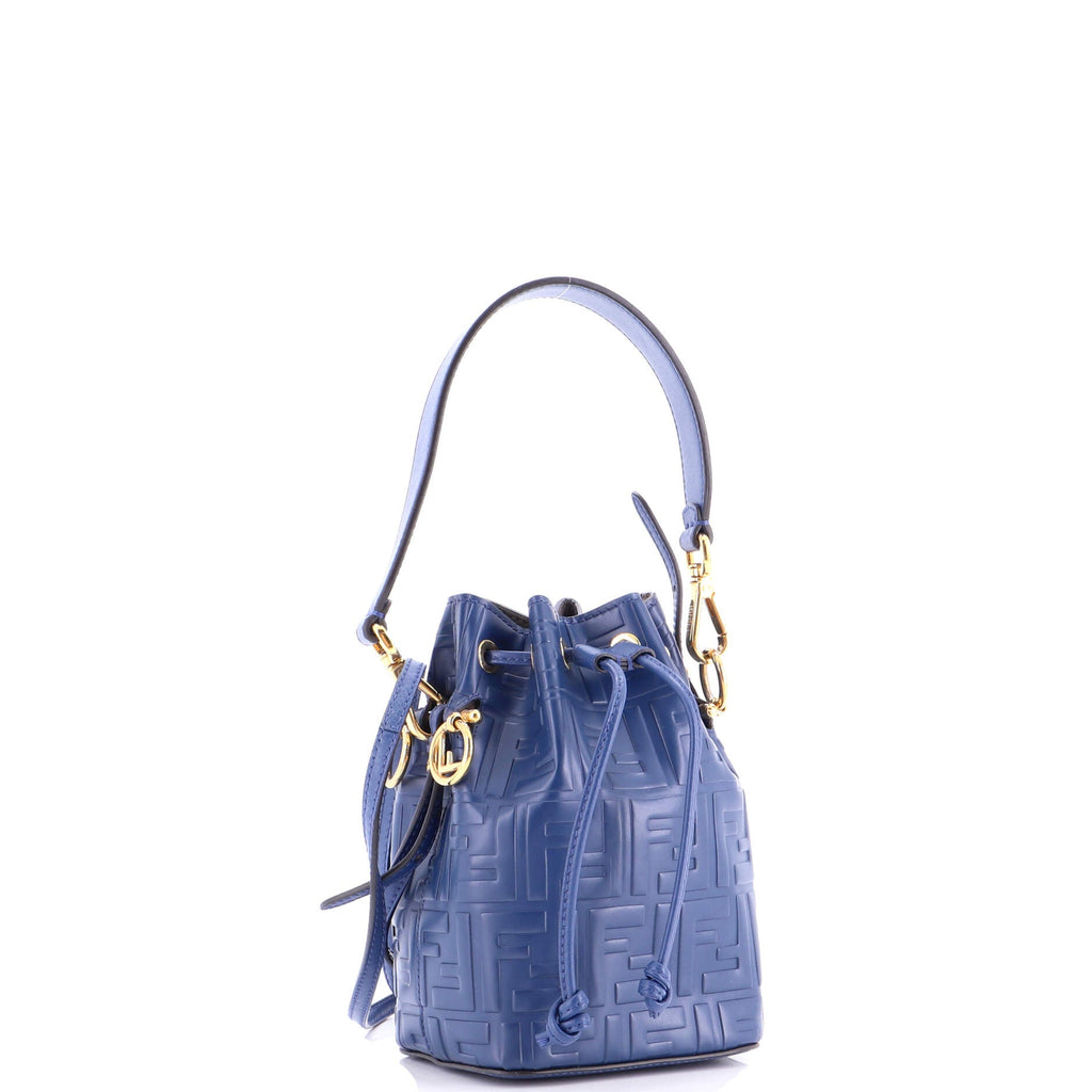 Mon Tresor Bucket Bag Zucca Embossed Leather Mini