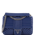 Chain Flap Shoulder Bag Diagramme Quilted Leather Large