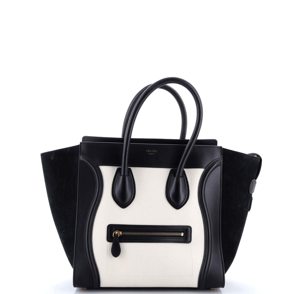 Bicolor Luggage Bag Leather Mini