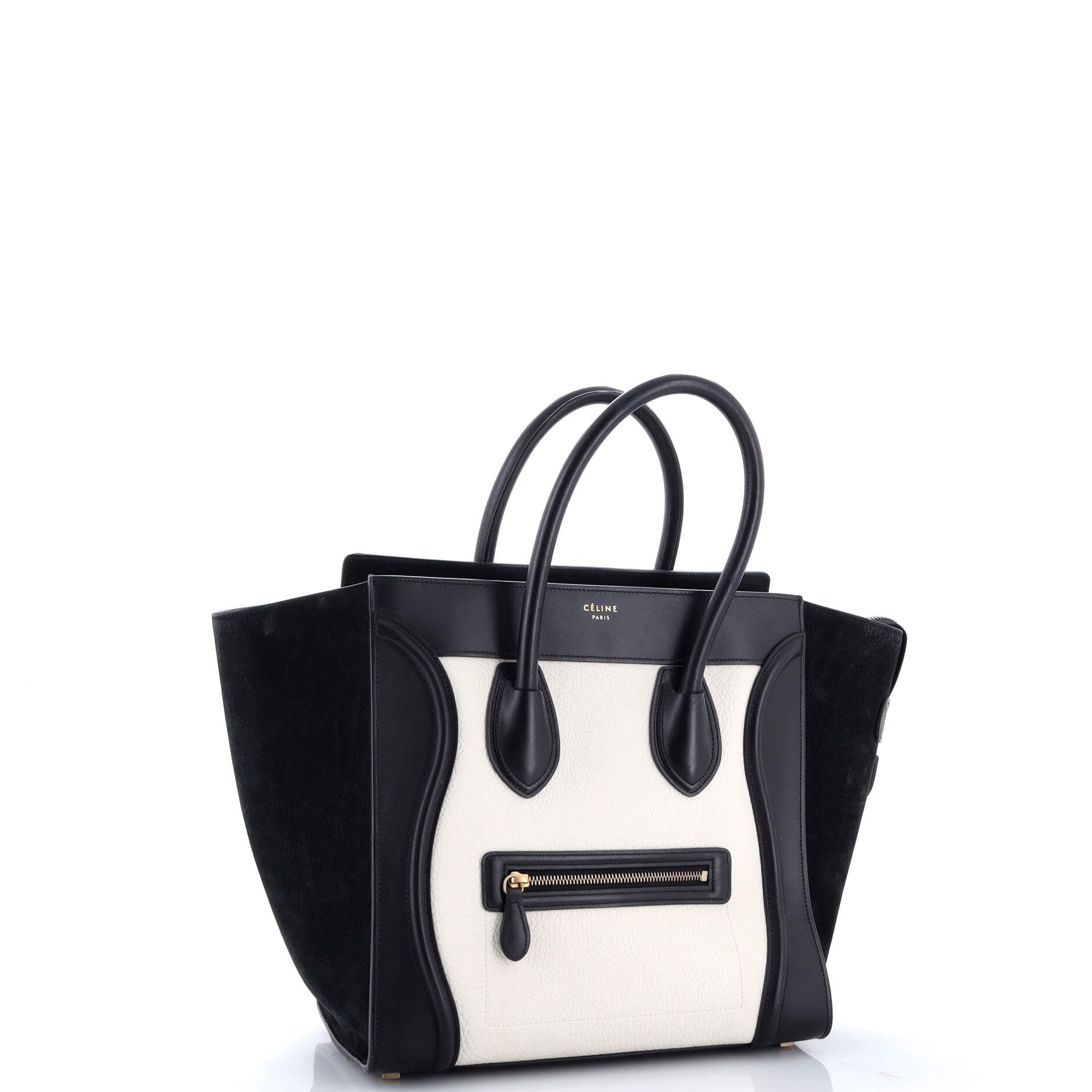 Bicolor Luggage Bag Leather Mini