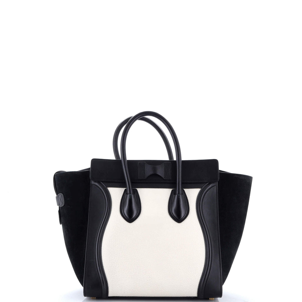 Bicolor Luggage Bag Leather Mini