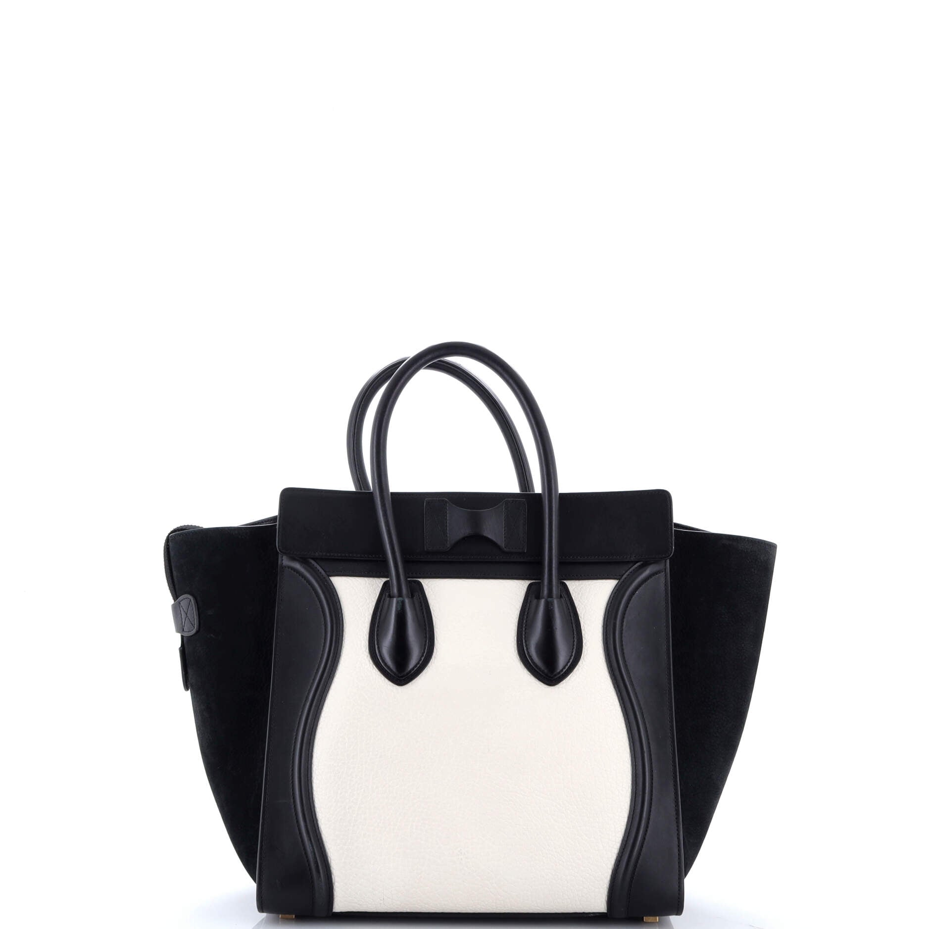 Bicolor Luggage Bag Leather Mini