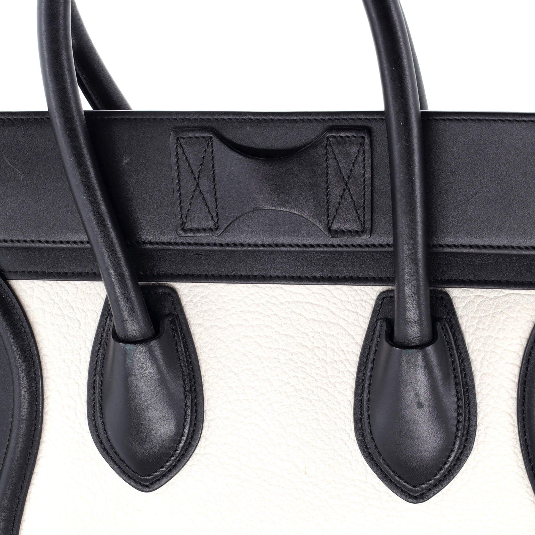 Bicolor Luggage Bag Leather Mini