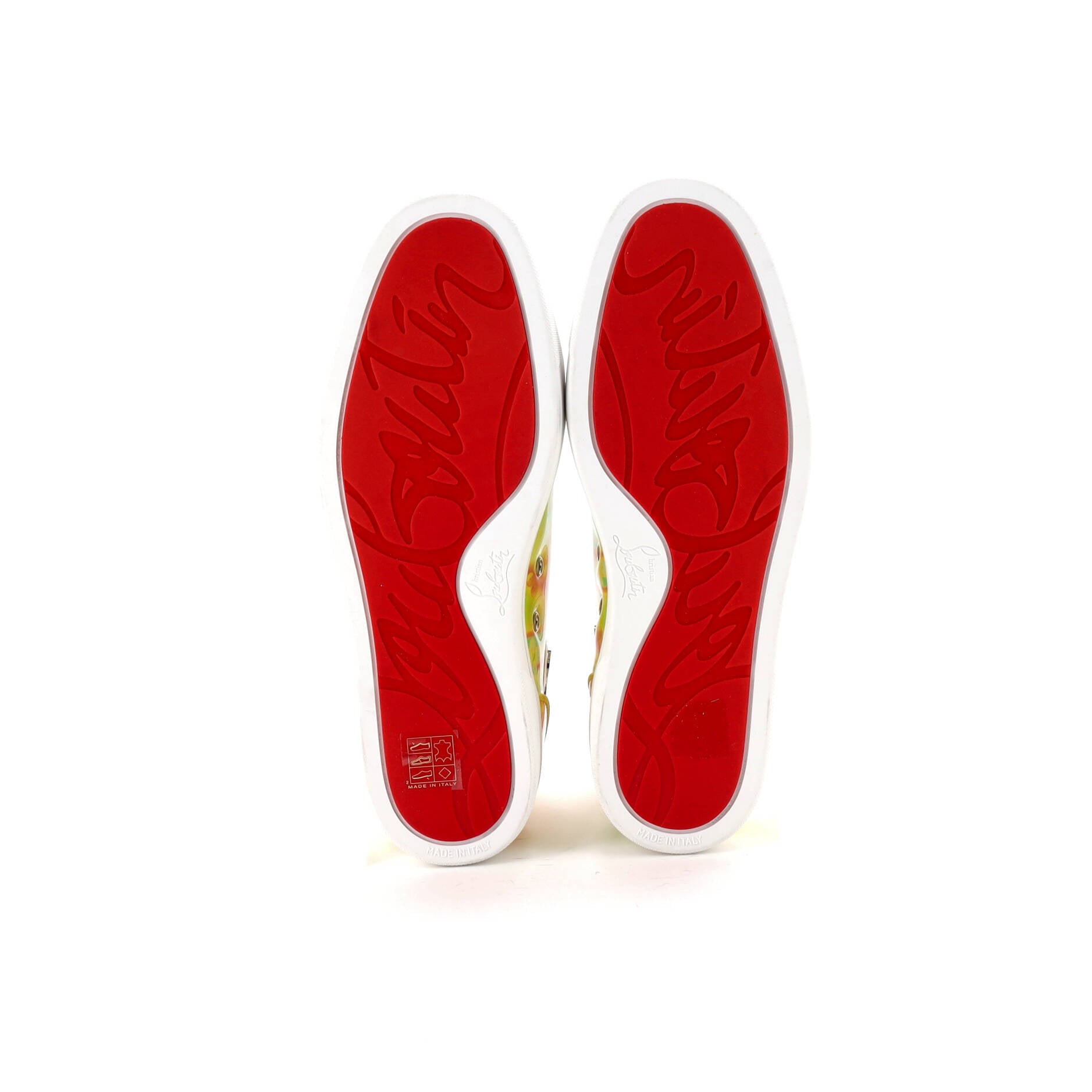 Men's Louis Flat High-Top Sneakers Printed Fabric with Patent