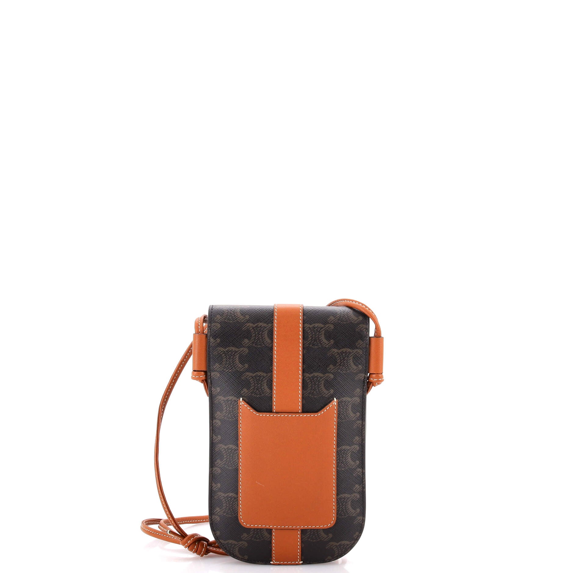Phone Pouch Crossbody Triomphe Coated Canvas with Leather