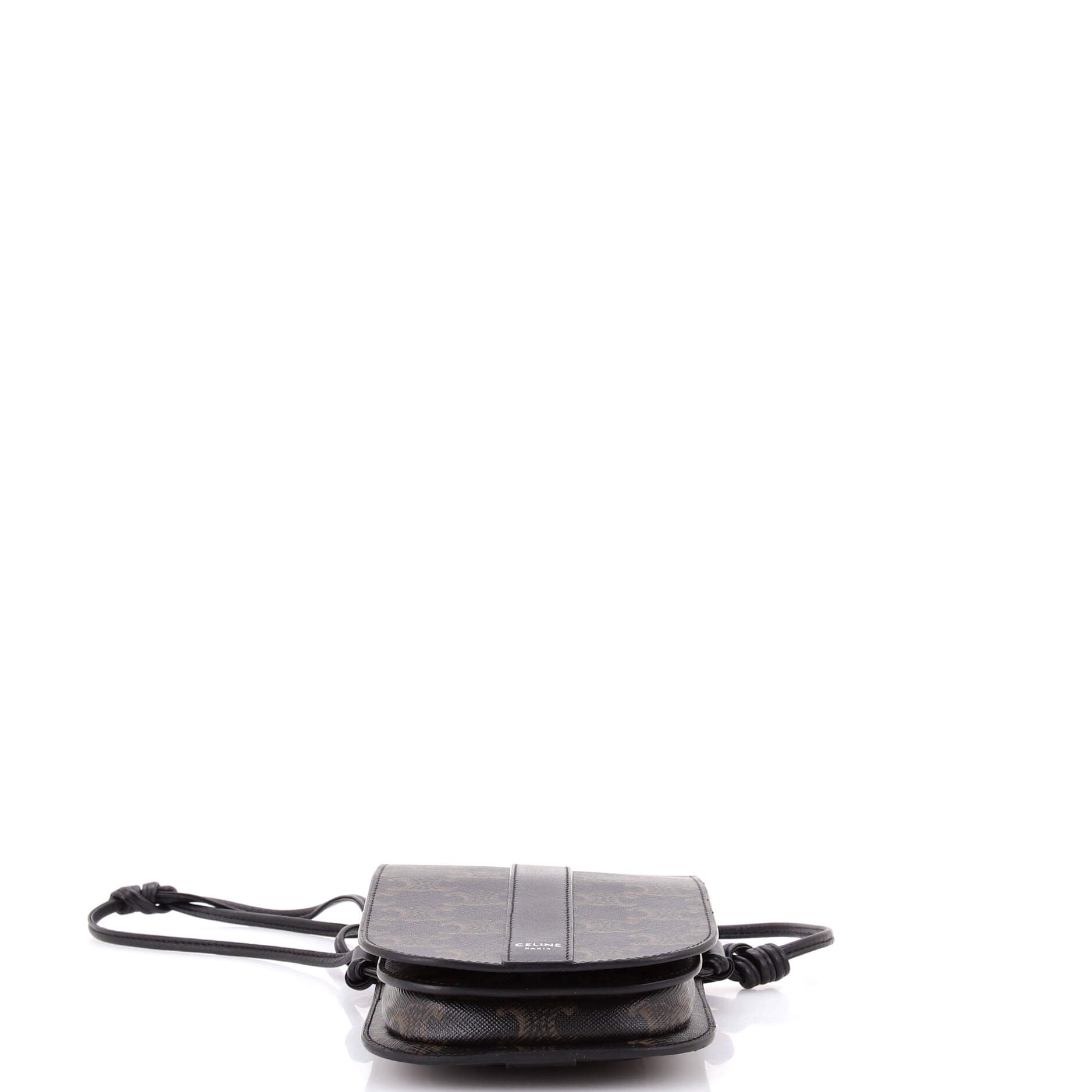 Phone Pouch Crossbody Triomphe Coated Canvas with Leather
