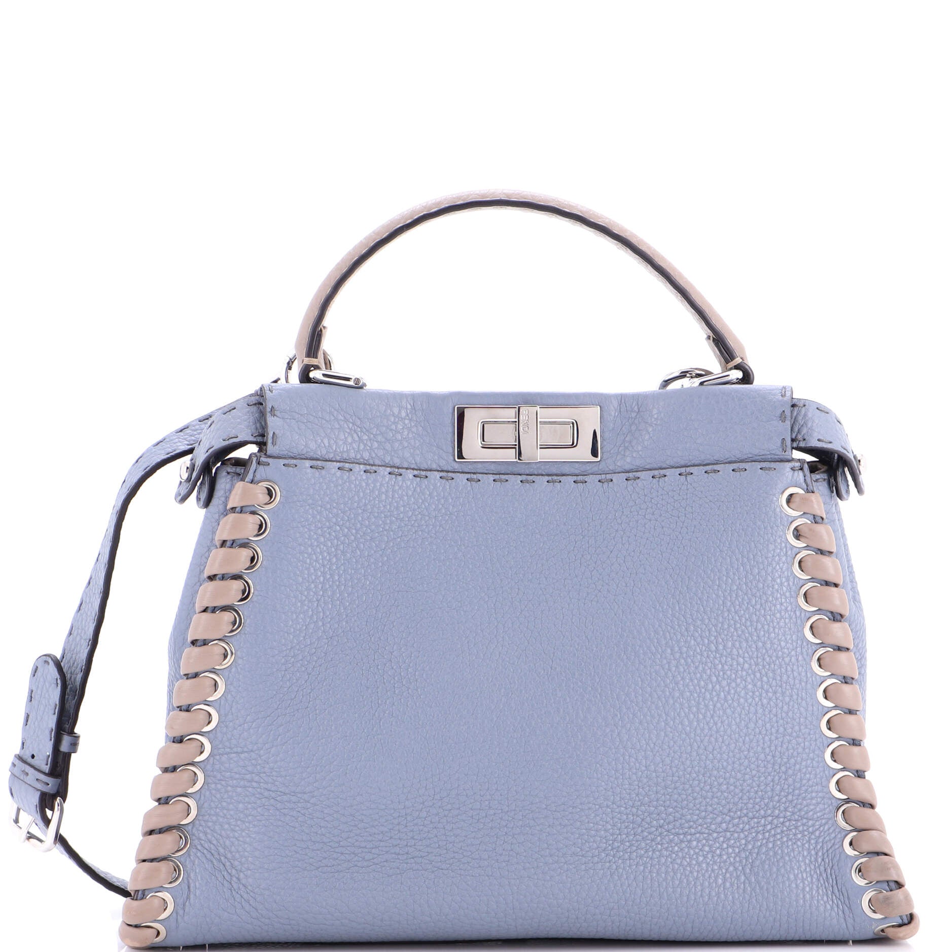 Peekaboo Bag Leather with Python Whipstitch Regular