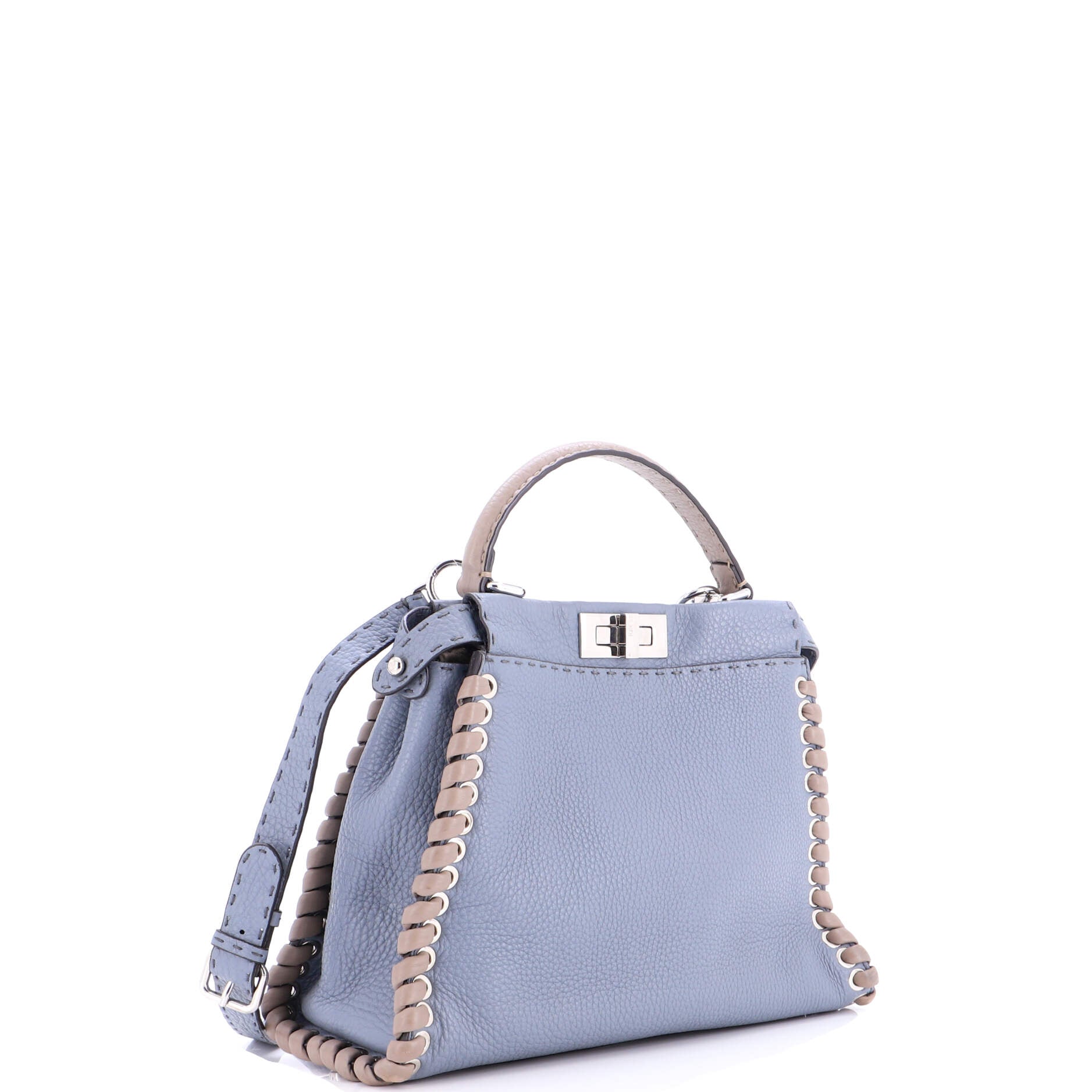 Peekaboo Bag Leather with Python Whipstitch Regular