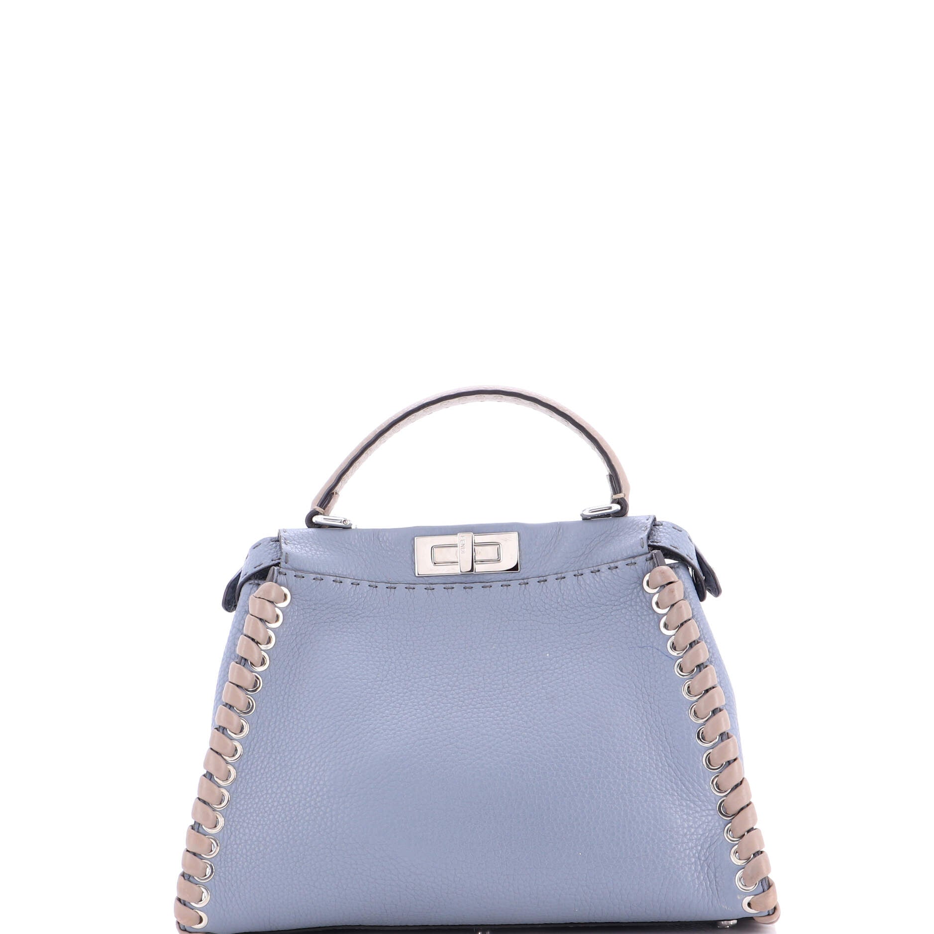 Peekaboo Bag Leather with Python Whipstitch Regular