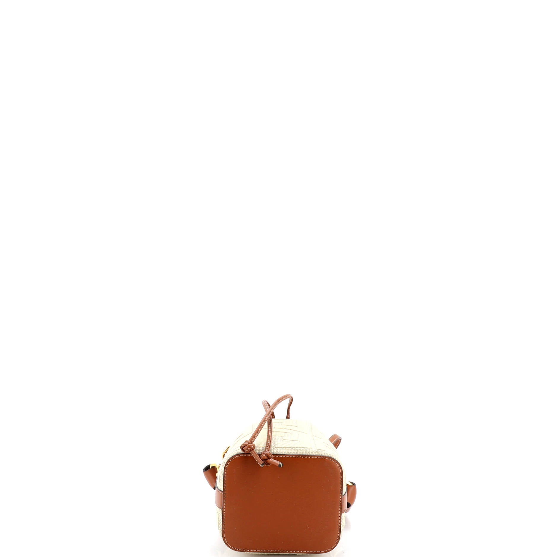 Woven Handle Mon Tresor Bucket Bag Zucca Embroidered Canvas Mini