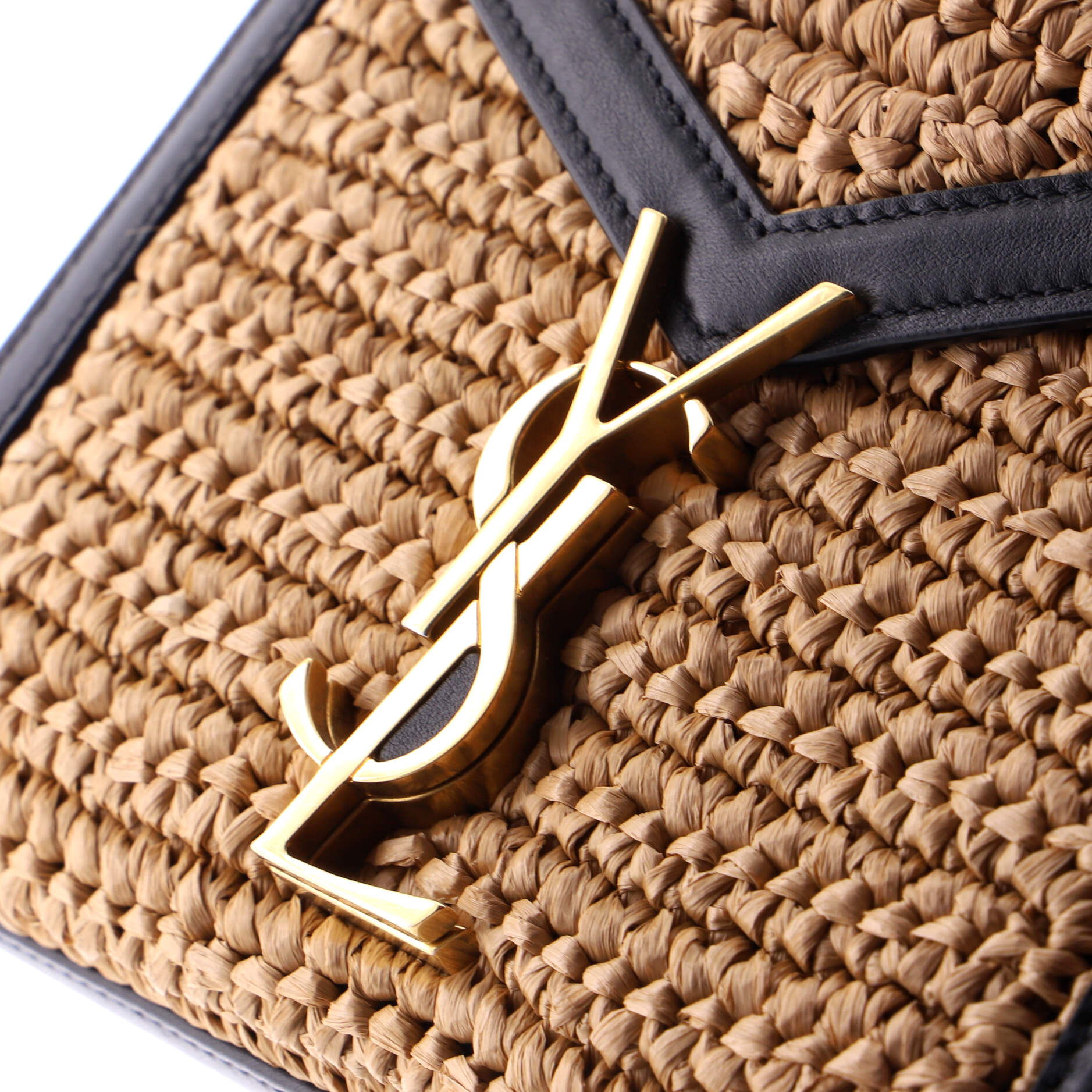 Cassandra Top Handle Bag Raffia with Leather Mini