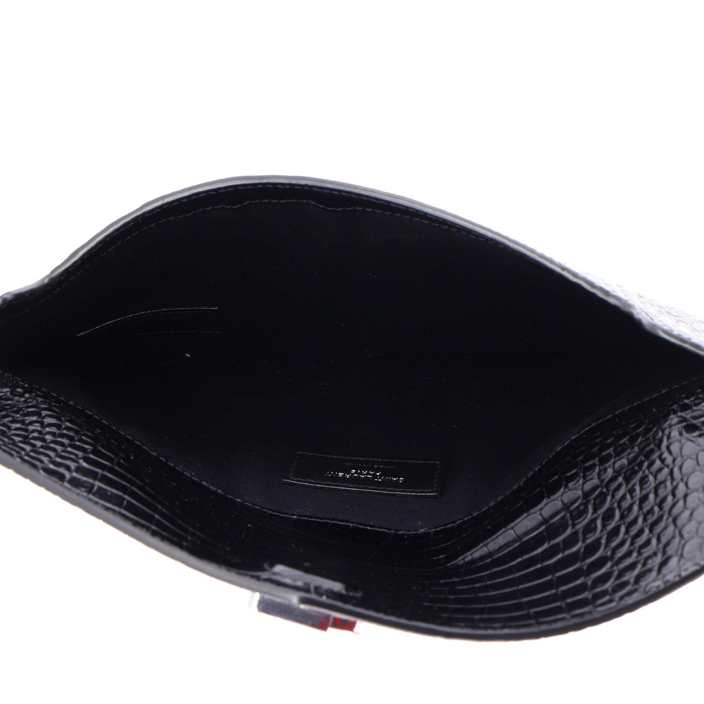 Uptown Pouch Crocodile Embossed Leather