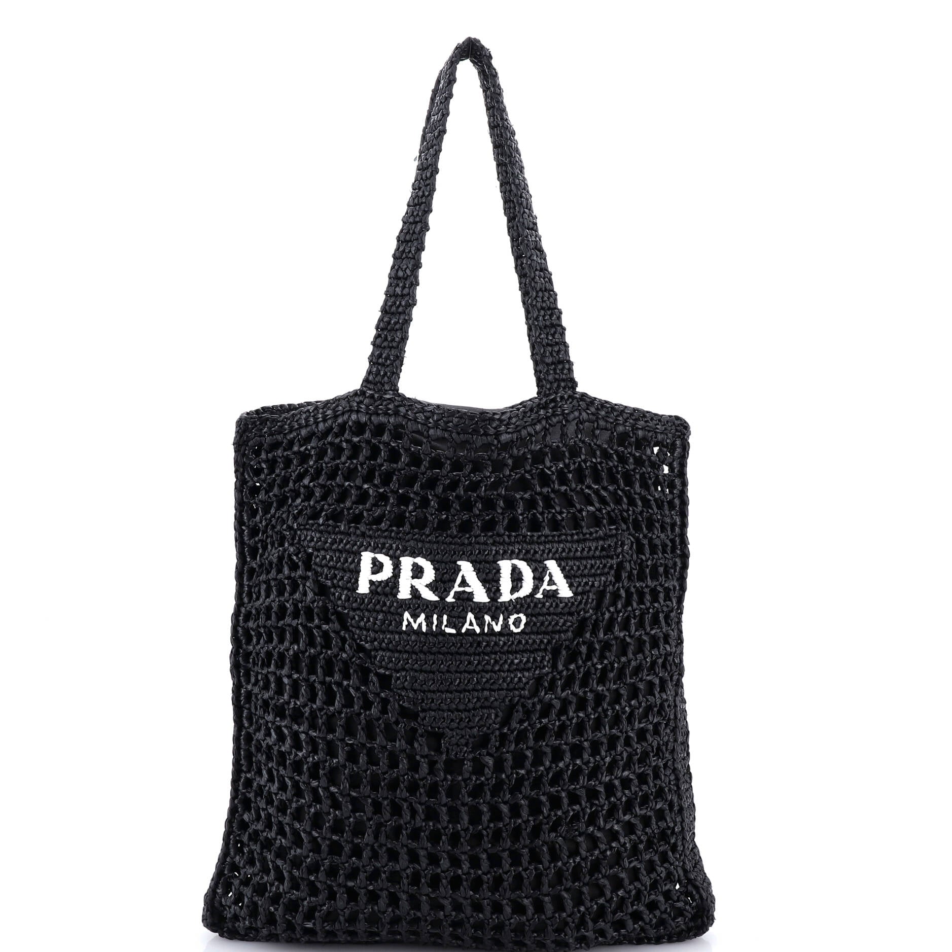 Triangle Logo Open Tote Raffia