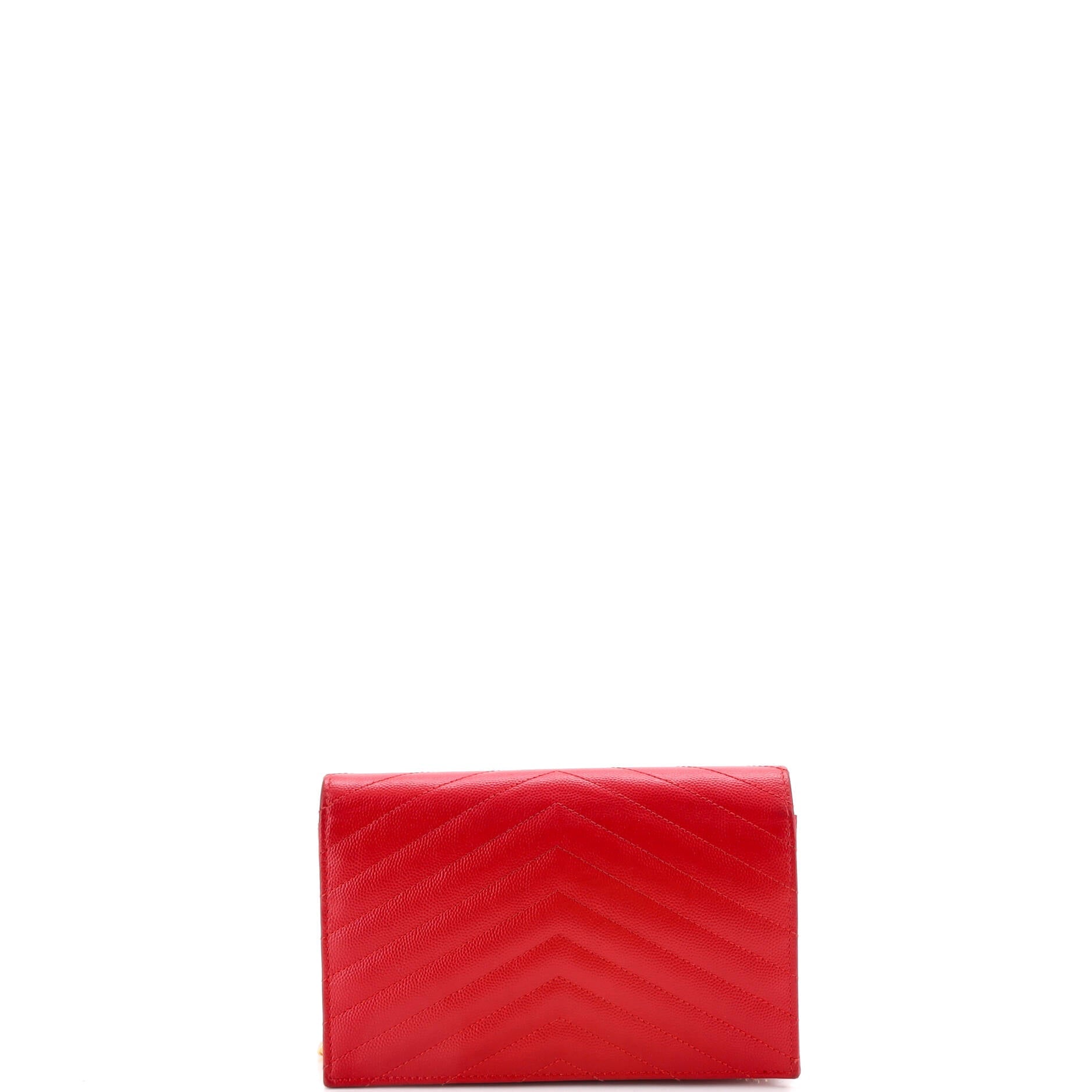 Classic Monogram Wallet on Chain Matelasse Chevron Leather Small