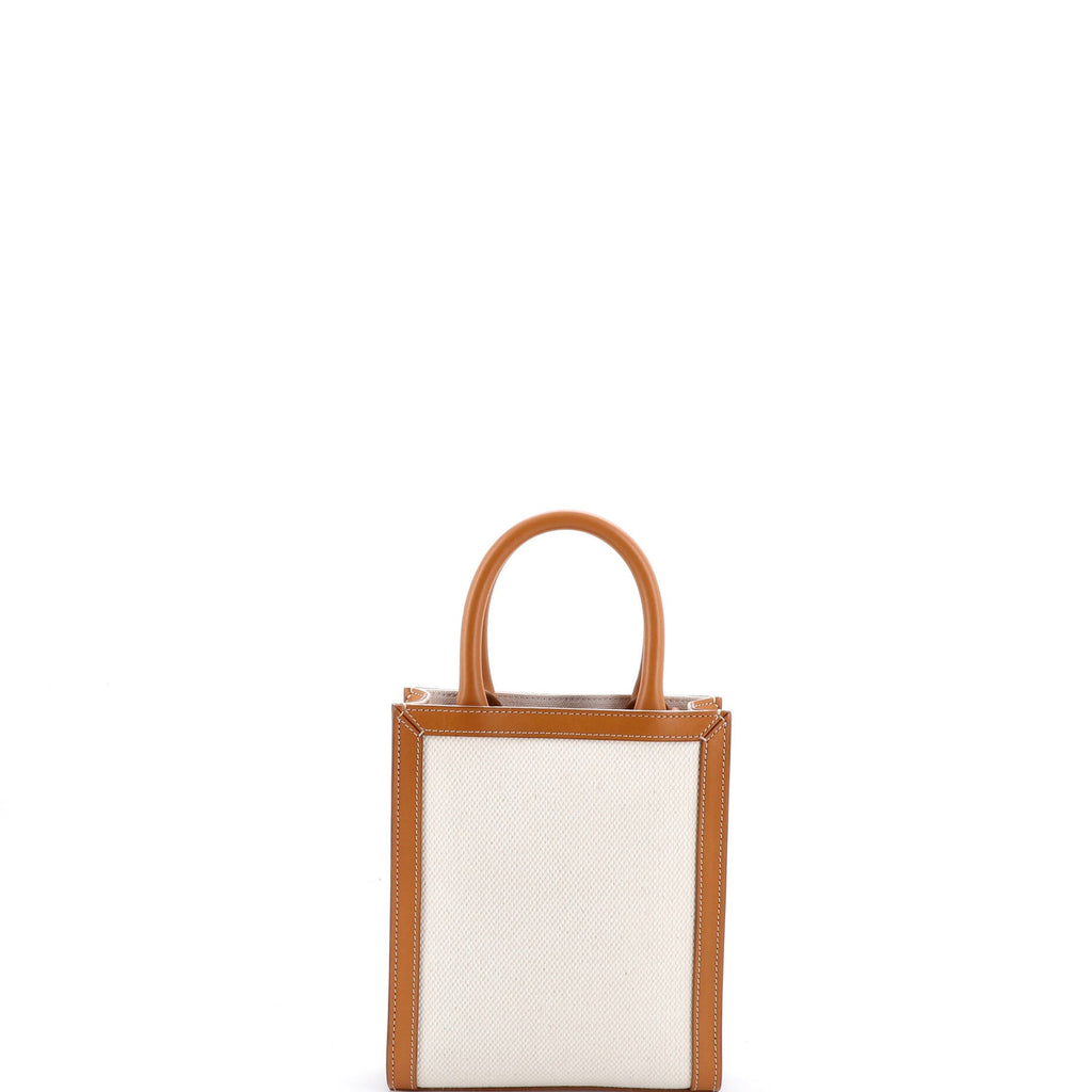 Vertical Cabas Tote Canvas with Leather Mini