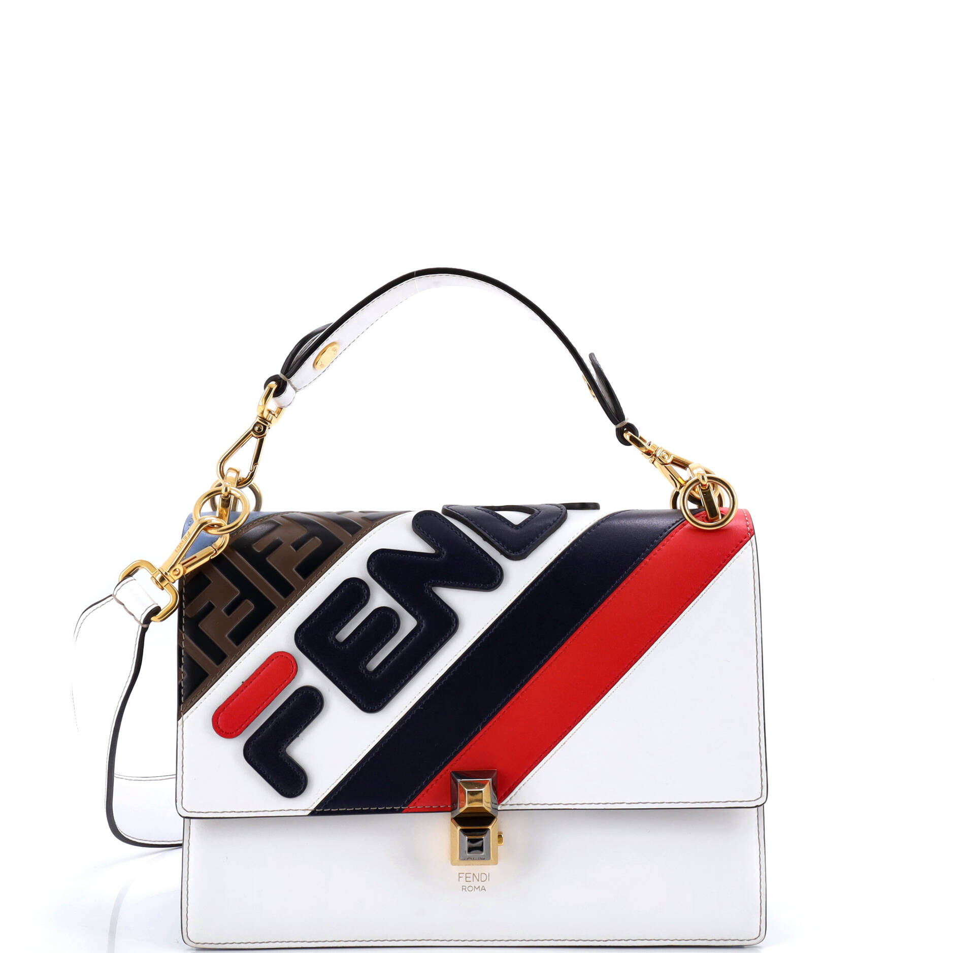 Mania Logo Kan I Bag Inlaid Leather Medium
