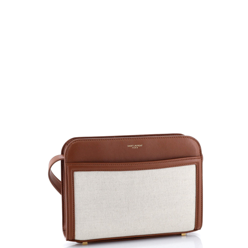 Reversed Shoulder Bag Canvas and Leather