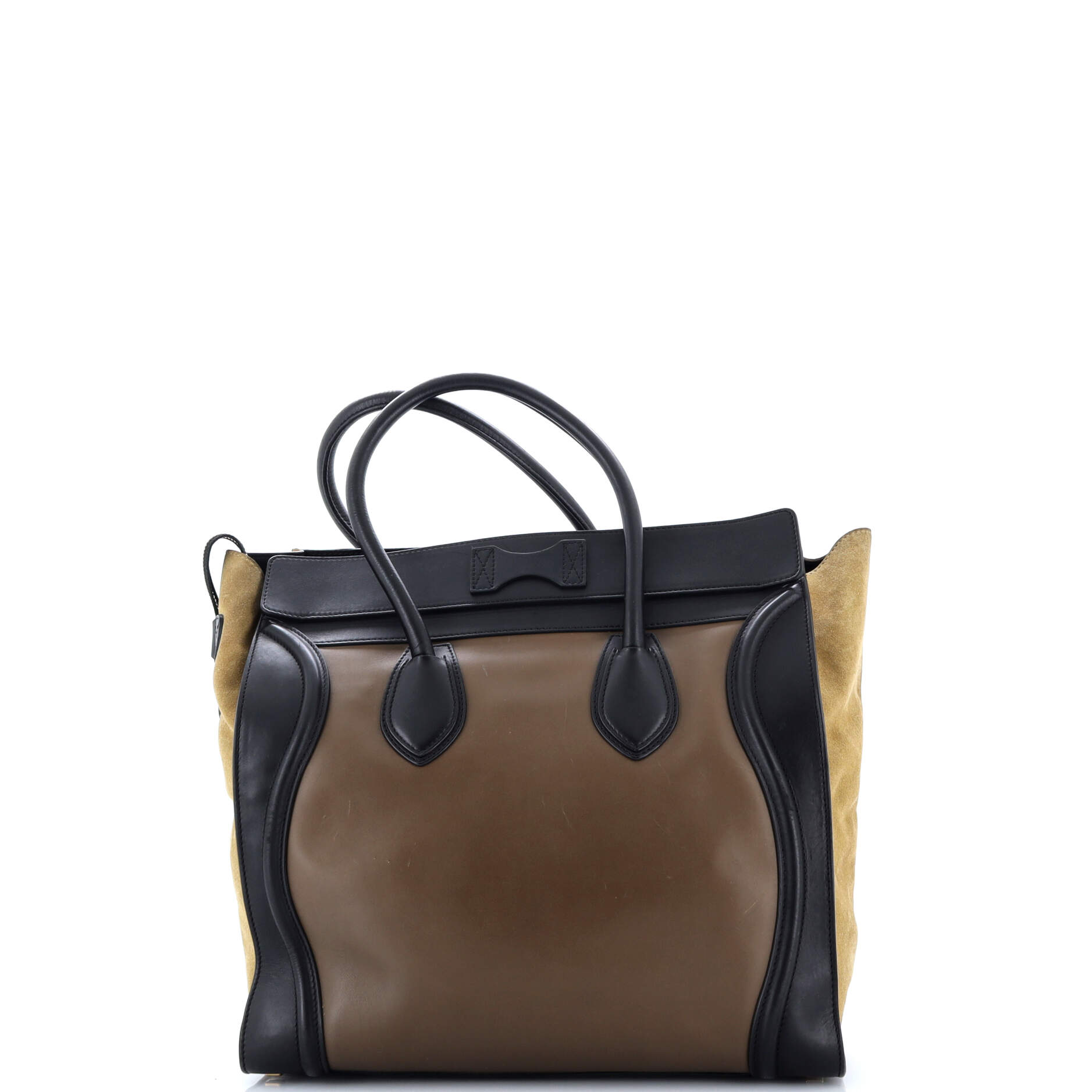Tricolor Luggage Bag Leather Medium
