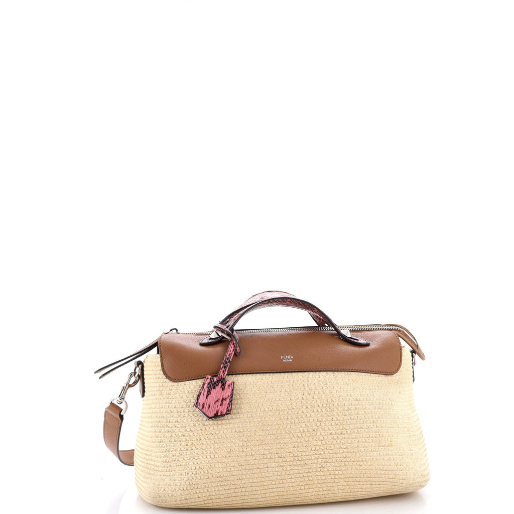 By The Way Satchel Raffia with Snakeskin Small
