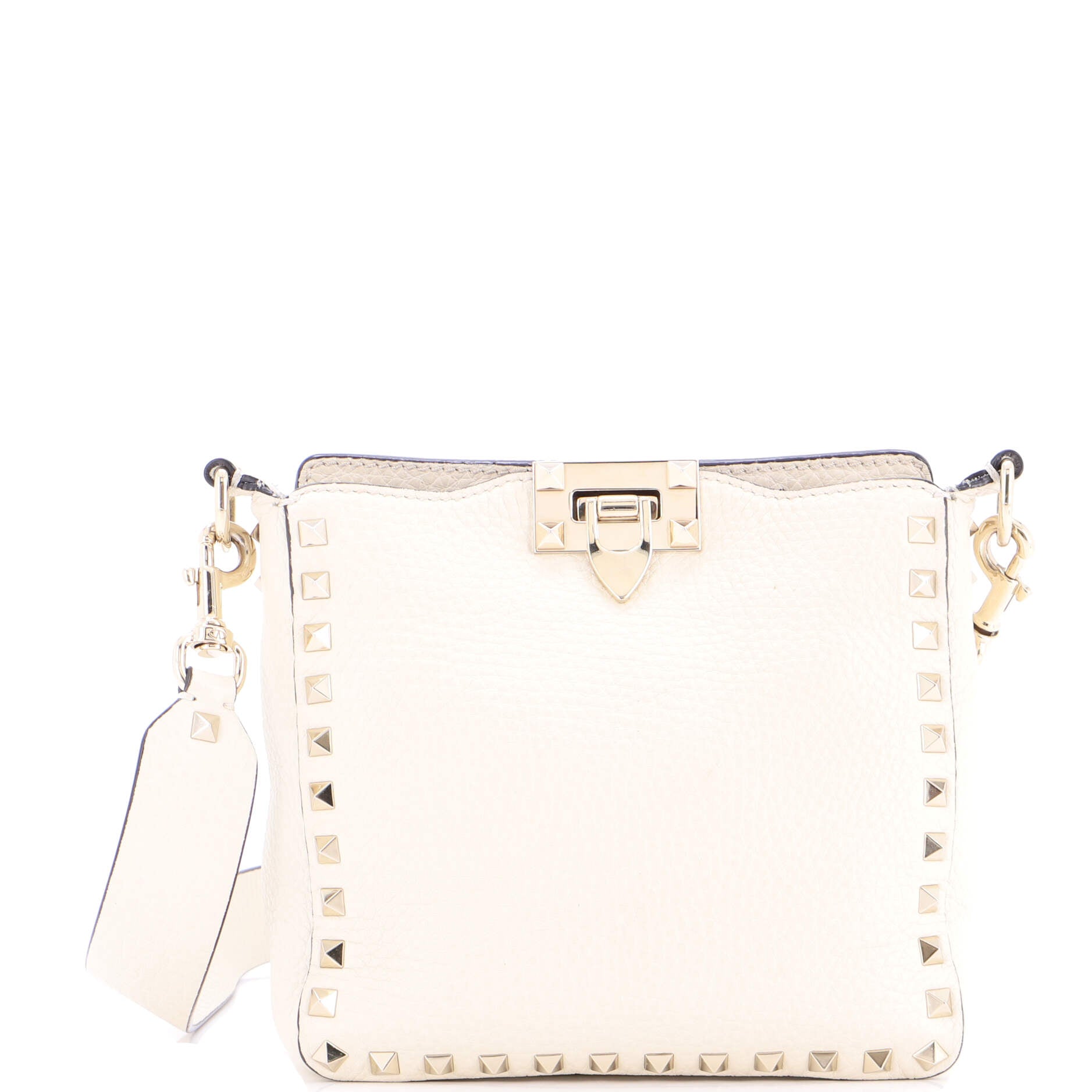 Rockstud Flip Lock Messenger Bag Leather Mini