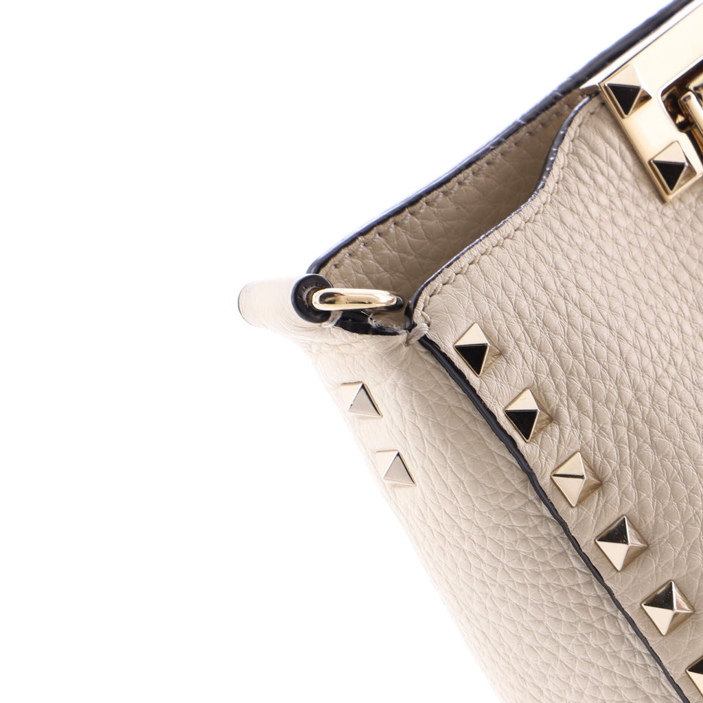 Rockstud Flip Lock Messenger Bag Leather Mini