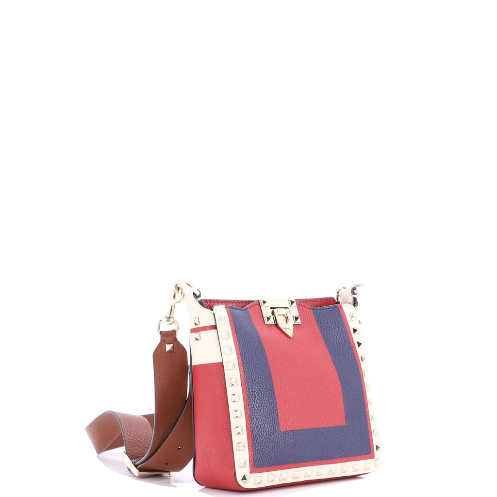 Rockstud Flip Lock Messenger Bag Leather Mini