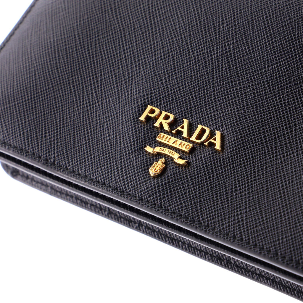 Wristlet Wallet on Chain Saffiano Leather Mini