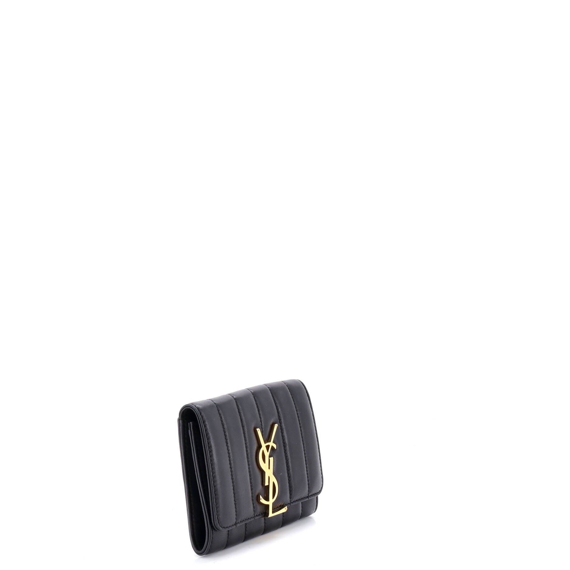 Vicky Flap Wallet Vertical Quilted Leather Compact