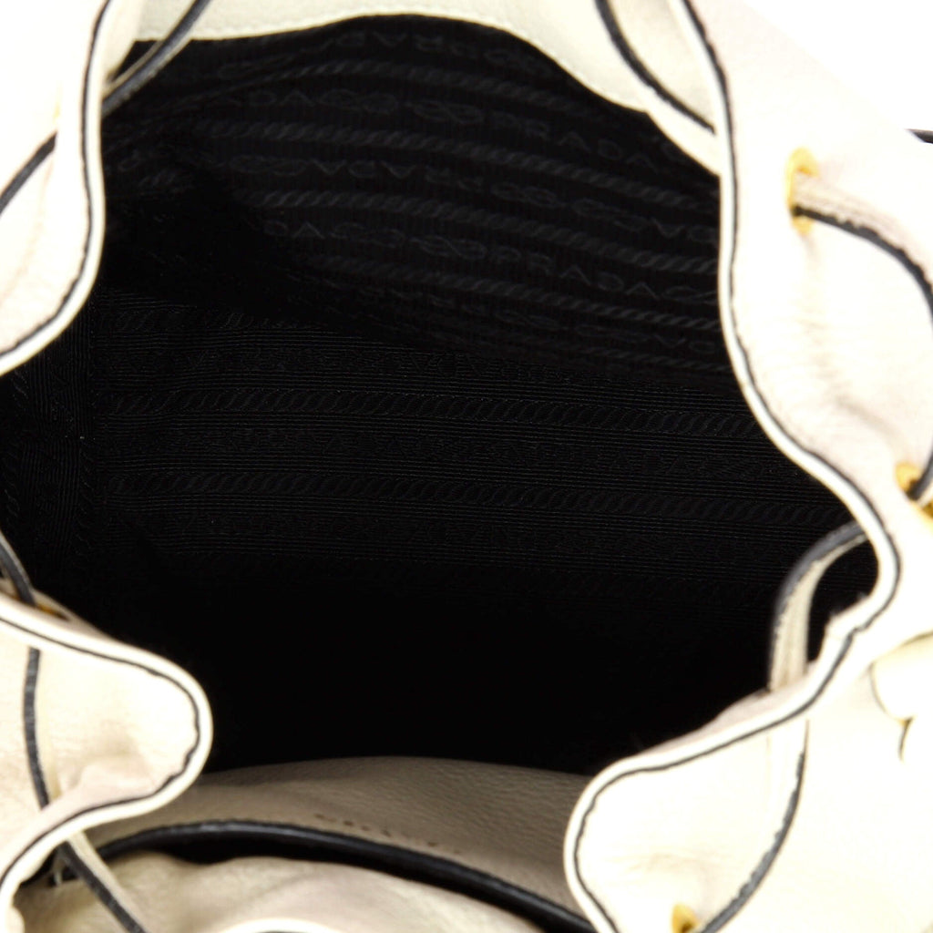 Dual Strap Top Handle Bucket Bag Vitello Daino Small