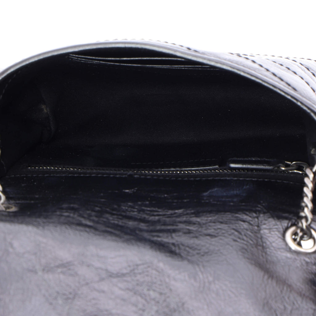 Niki Chain Wallet Matelasse Chevron Leather
