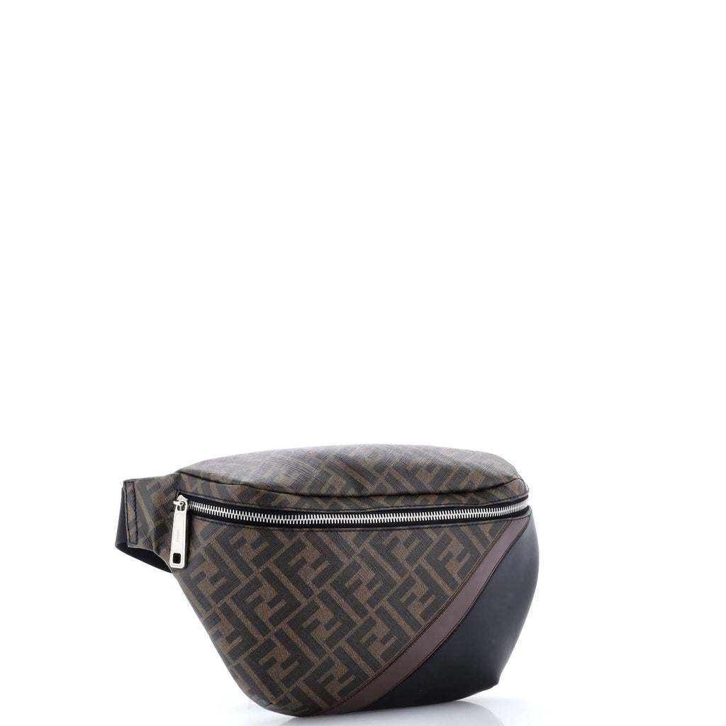 Zip Belt Bag Zucca Coated Canvas and Leather