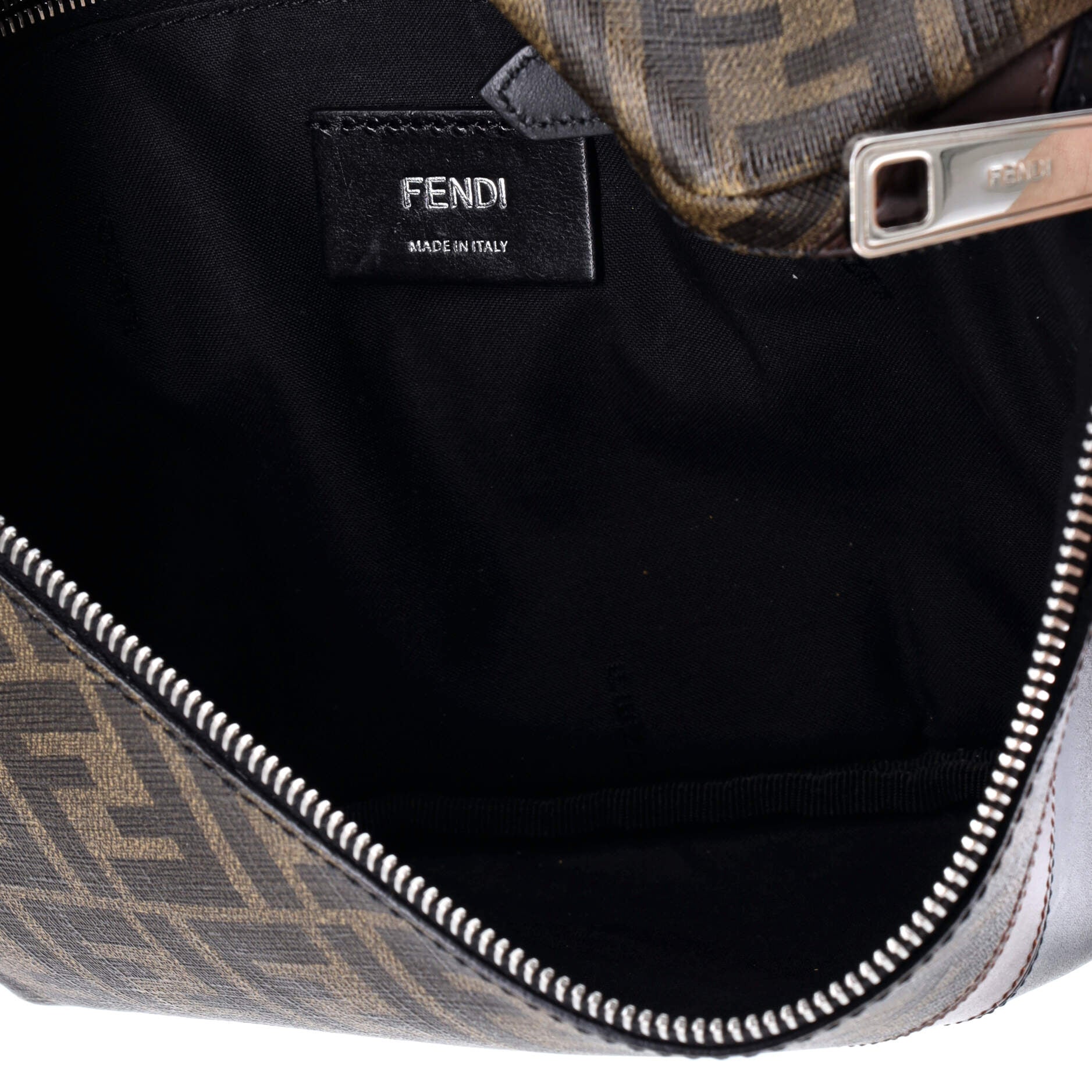 Zip Belt Bag Zucca Coated Canvas and Leather