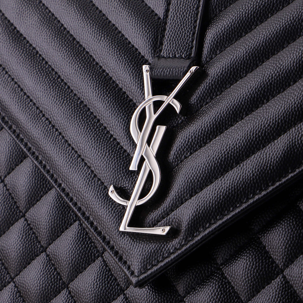 Classic Monogram Envelope Satchel Mixed Matelasse Leather Large