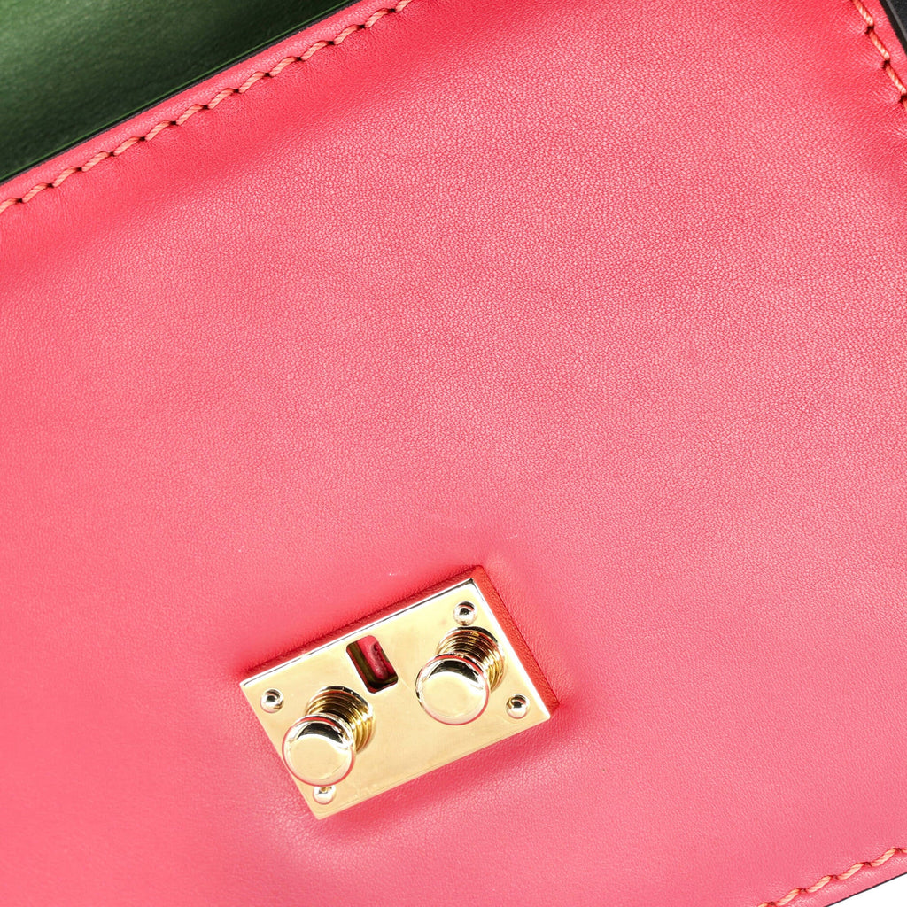 Glam Lock Shoulder Bag Leather Mini