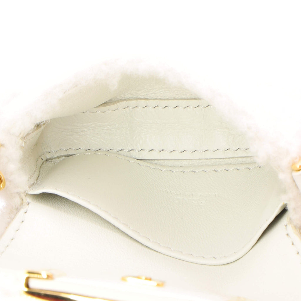Chain Baguette Charm Bag Shearling Nano